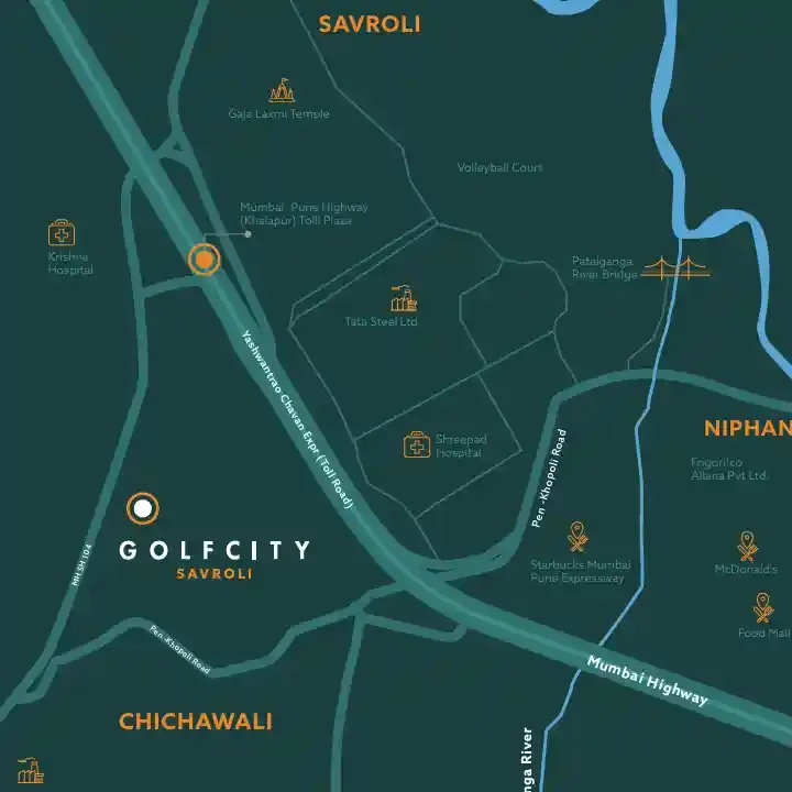 Embassy Golf City location map, Savroli